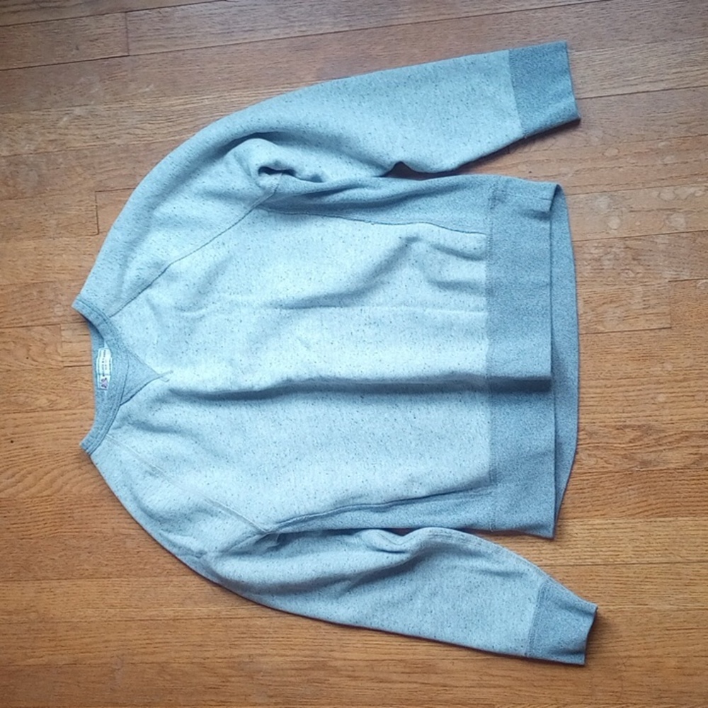 J. Crew Wallace & Barnes Two-tone Heather Grey Crew Neck Raglan Sweater Men's M